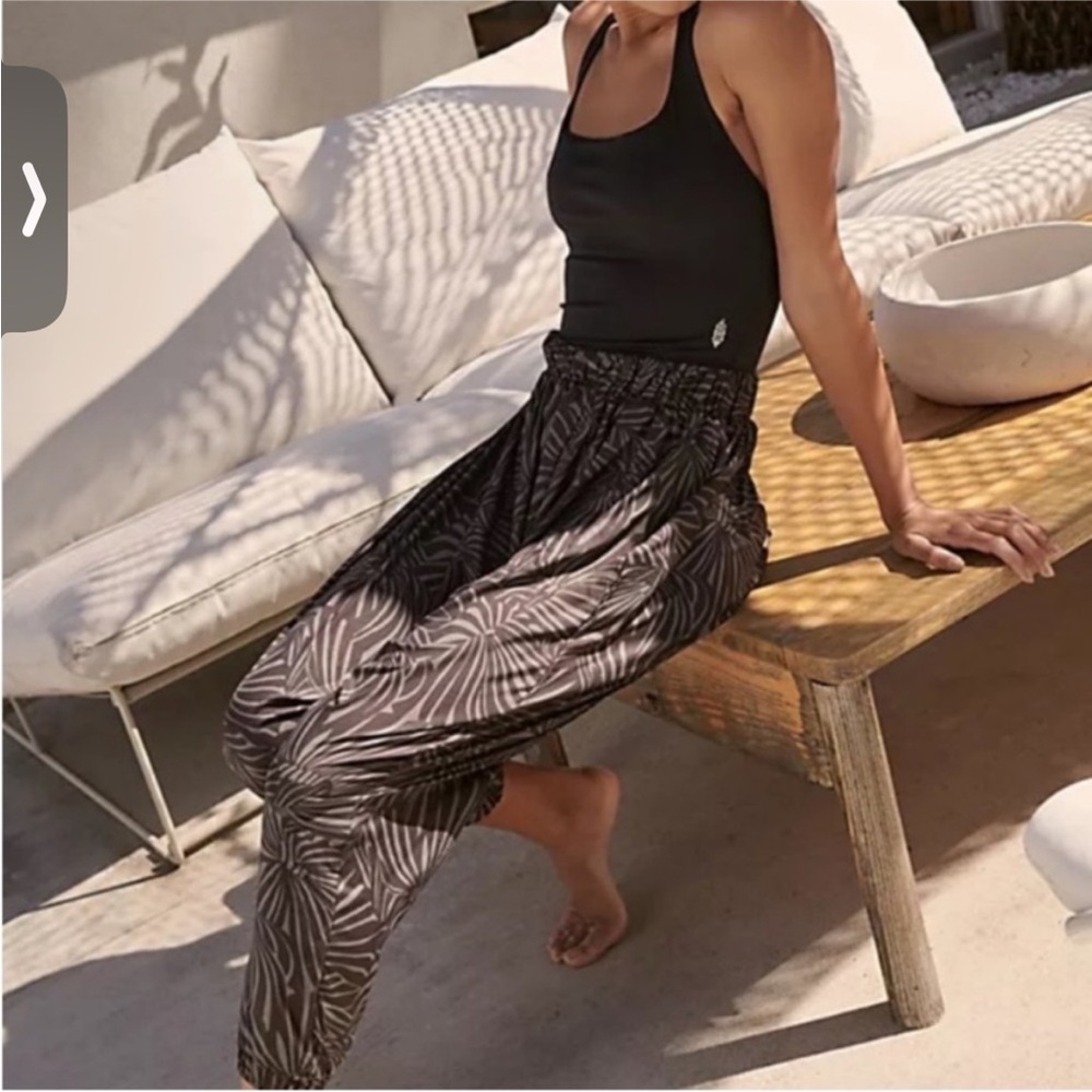 FP Movement by Free People Black & Taupe Printed Jumpsuit Romper